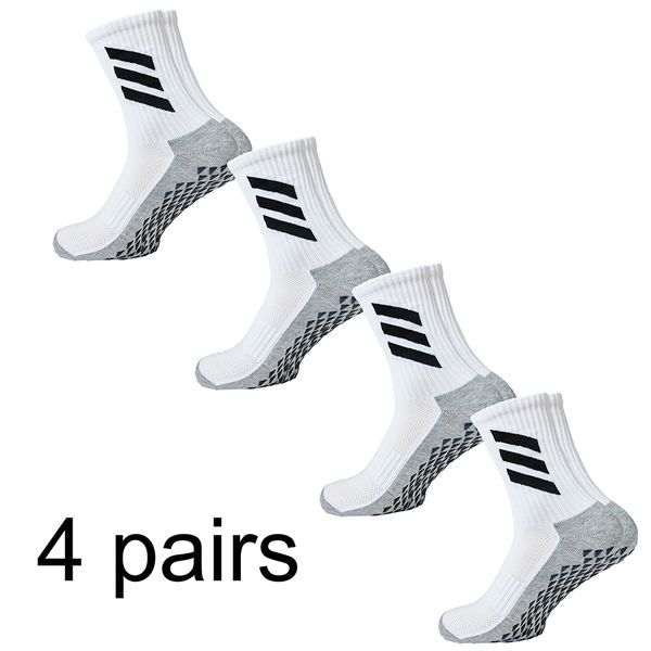 4 pairs of thick towel bottom sweat absorbing, odor proof, adhesive anti slip sports football socks