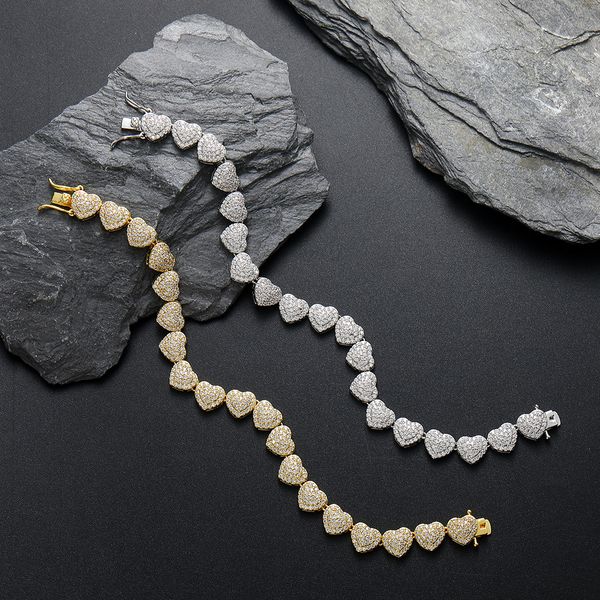 

Hip-hop jewelry - Heart-shaped bracelet for multiple layer wearing, trendy accessory for couples, love-themed design