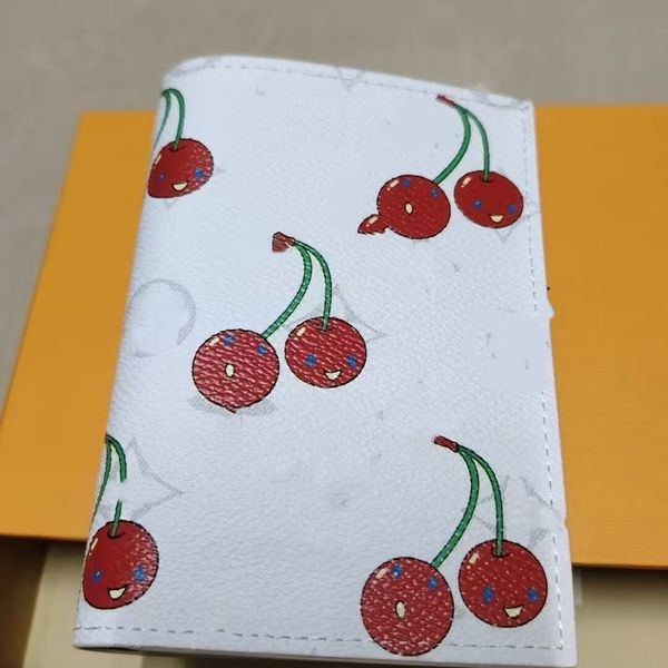 

White Cherry Wallet Designer Multi-Function 45678218 Credit Wallet Passport Holder Male And Female ID Card Protective Case With Box, Black grid