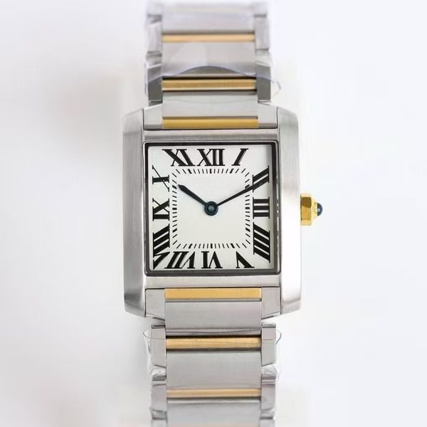 New Tank Men's and Women's Watch/Casual/Waterproof/Steel Strap/Leather Strap/High Quality Quartz Watch Ultra Thin Watch/Lovers Watch
