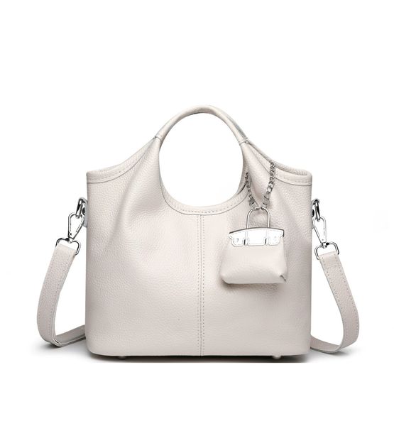 

FR Paris Popular Tote Bag Designer Large Luxury Womens Shoulder Bag 25,30,35CM Top Quality 10A Handmade Real Leather Handle Handbag Beach Bags Femme Sac De Luxe, Gray and white