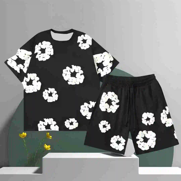 

Men' Tracksuits The 2025 Summer Suit Is A Casual Outdoor Vacation Set Made Of Polyester Featuring 3D Floral Patterned Capri, 1dwyyaf01430t