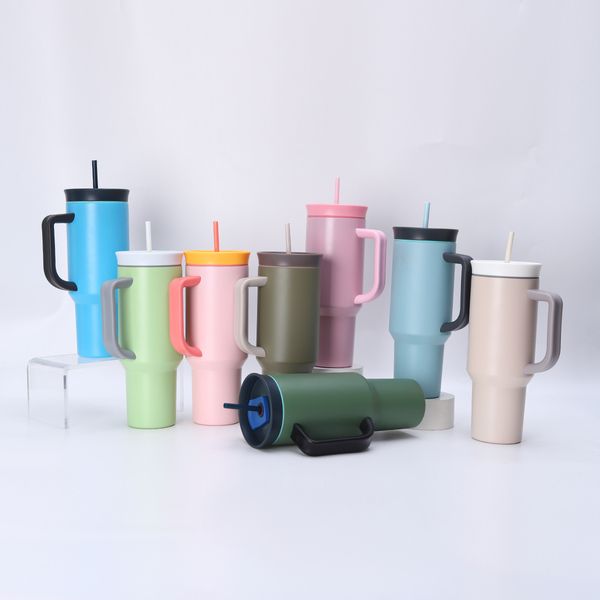 2025 New Simple Modern 40 Oz Water Bottle with Handle Flip Straw Thermos Holder Friendly Reusable Insulated Stainless Steel Mug Large Travel Cup