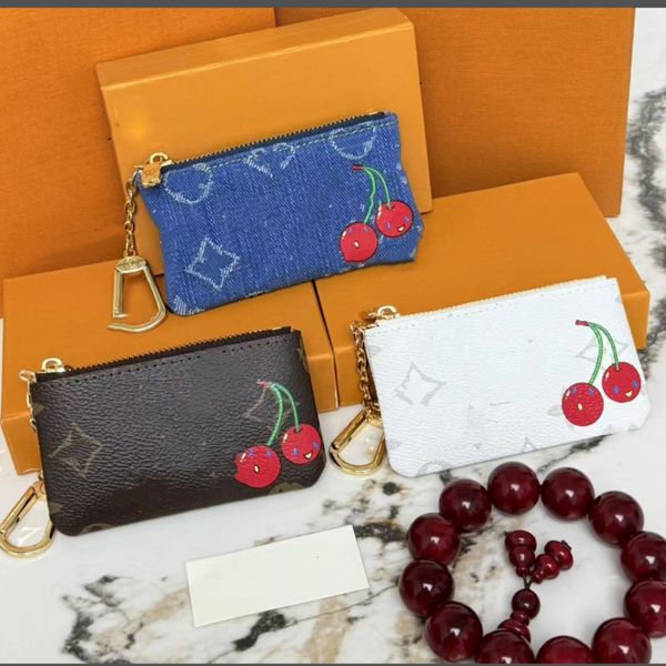 

Cherry CARD HOLDER Designer Bags Fashion Womens Mini Zippy Organizer Wallet Coin 45678218 Purse Clutch Bag Belt Charm Key Pouch Pochette Purses, N1