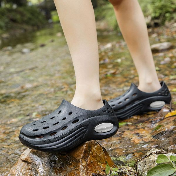 

mens womens outdoor perforated shoes spring summer fashionable sport couple style garden footwear, White