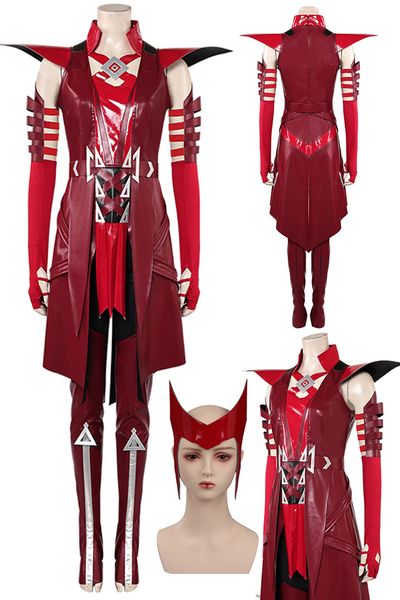 Fantasia Scarlet Witch Cosplay Mask Clothing Game Rival Female Superhero Disfraz Costume Women Halloween Carnival Party Clothes