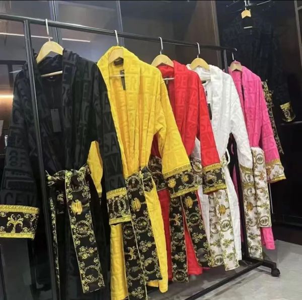 Bathrobe for men and women sleep robe unisex man cotton sleepwear night robe highquality bathrobe Brand designer robe breathable elegr SIZE 5XL
