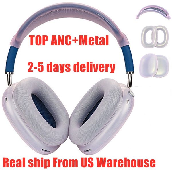 

USA Stock for Airpods Max 2 3 4 Bluetooth Metal ANC Headphone Earbuds Accessories Transparent TPU Silicone Case AirPodsPro Max Noise Cancelling Headset Cover