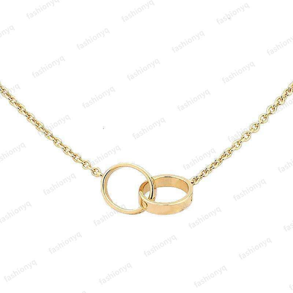 Luxury Edition Classic Screw Designer Pendant Lover Necklace For Women Girls Double Loop Charms Wedding Jewelry Collares Collier Gift