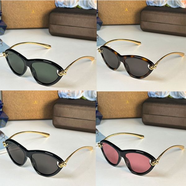 

Designer Men Women Luxurious fashion Knot Cat Eye Sunglasses 1390S Retro Narrow Oval Sunglasses Leisure Drive Goggles UV400 Protection Top Quality