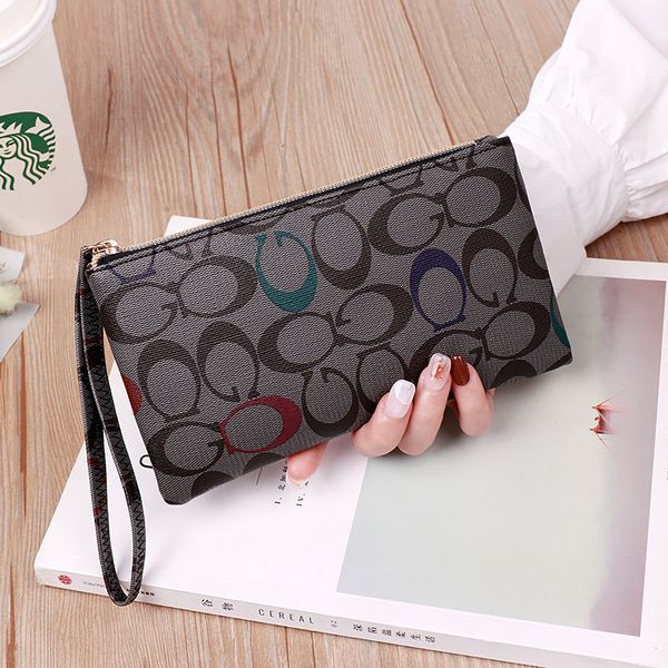 

Designer 2025 Long Clutch Women's Casual Phone Wallet Modern Minimalist Crossbody Purse Large Capacity Day Bag, Dark coffee
