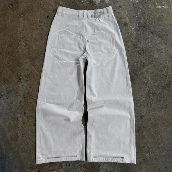 

Men's Jeans Y2k Straight Baggy Pure White Anti Drag Cuff Men Women Casual Pants Premium Vintage Classic Streetwear Wide Leg Trousers, Directors cut denim