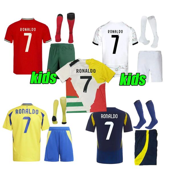 

kids football kits Ronaldo soccer Jerseys 24 25 26 CR7 Gonzalo Martinez Talisca Ghislain Konan Vincent Aboubakar men Football shirt0, Yellow