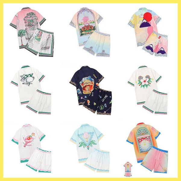 

designer Sports Knit Rabbit Silk mens shirts designer tshirts shorts Hawaiian womens Shorts Sleeved Men Slim Fit Dress Shirt Variety beach shorts asian size m-3xl, Beige