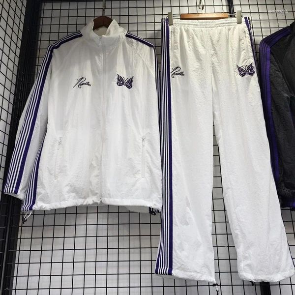 

Men' Jackets Japanese Style Embroidered Striped Sports Casual Loose Fit Long Sleeve Round Neck Sweatshirt Jacket, A1492