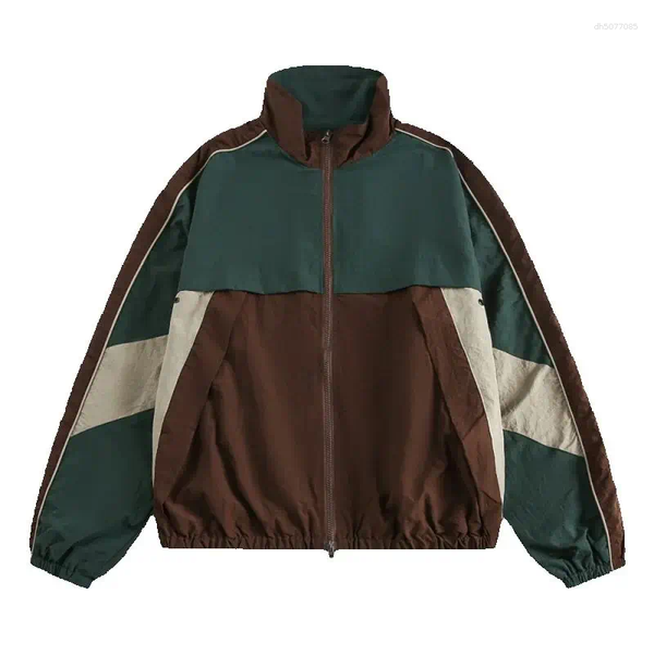 

Men's Jackets MAQVOB EU US Size Top Quality Mountain Outdoor Functional Water-Resistant Color-Block Patchwork Work Jacket For Men And Women, Dark brown