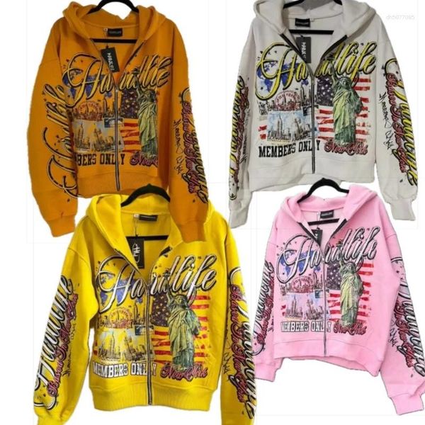 

Men's Hoodies Retro Letter Printing Zipper Sweatshirt Jacket Casual Men And Women Fashion Personality Design Hoodie Hip-hop Streetwear, J-02