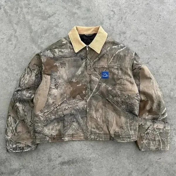 

Men' Jackets Y2K Vintage Oversized Men Jacket Goth Hip Hop Harajuku Fashion Trend Sweatshirt Street Wear Camouflage Zipper Coat, A1