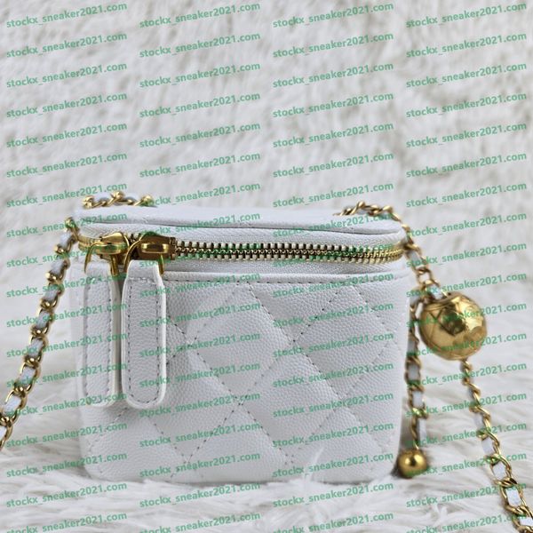 

Ladies' Fashionable Makeup Bag Luxurious Designer Shoulder Bag Solid Color Crossbody Chain Bag Metal Ball Decoration, Bag 1