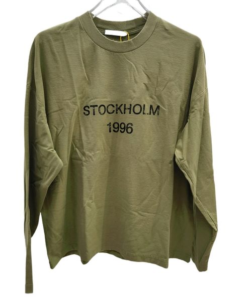 

24fw Europe Oversize Letter Print Washed Vintage Tee Long Sleeve Designer T shirt Casual Fashion Skateboard Men Women Graphic T-shirt, Vintage blue 286