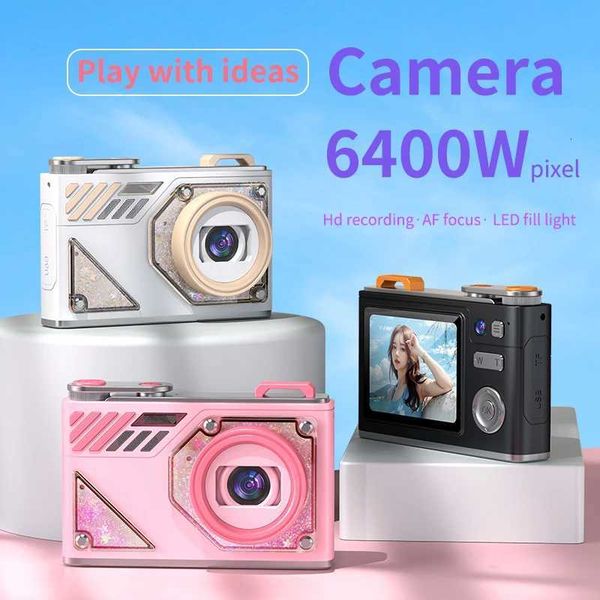 4K Digital Camera Retro CCD Portable Camera Entry-Level Camera 2.8-Inch Large Screen Dual-Camera Flash 64 Million Pixel AutofocusXJ250715