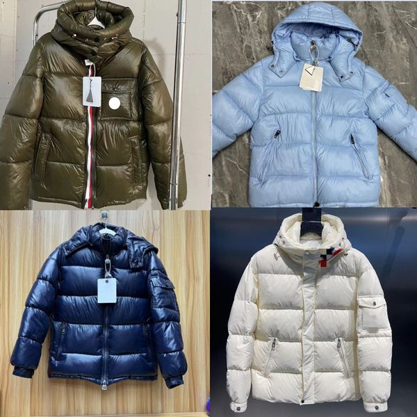 

Designer M Multiple styles Thick hooded plus size cotton clothes with letter down print for both men and women, Blue