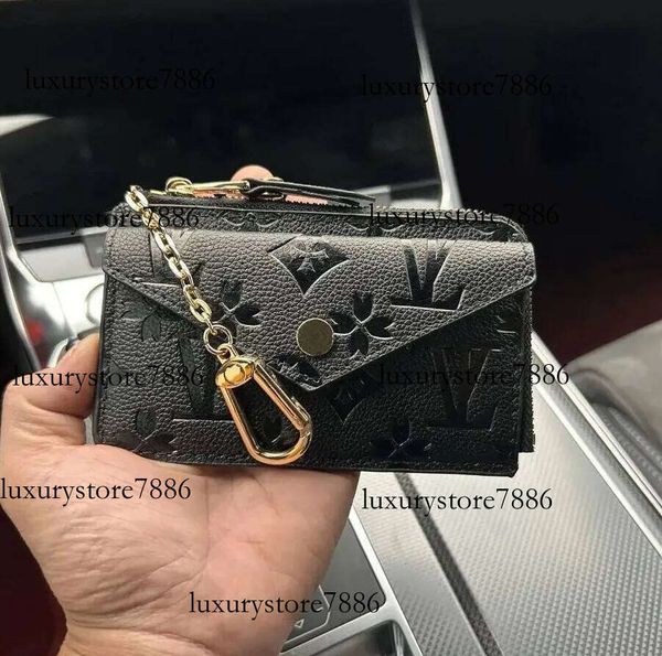 

Top Designer Wallet Womens Mini Zippy Organizer Bag Credit Card Holder Coin Purse Key Pouch Purses Keychain Bags Clutch With Box, 4 black flower