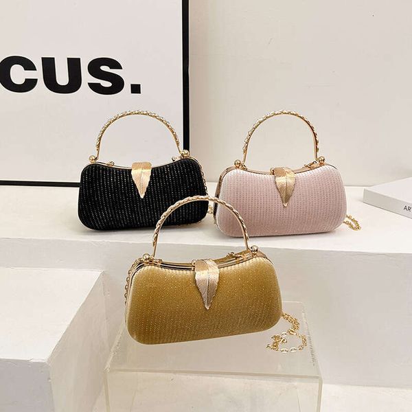 

Clutch Crossbody Party Fashion Single Shoulder Chain Exquisite Simple Lock Buckle Women's Bag Cas, Black