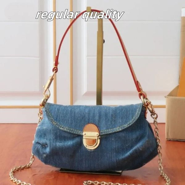 

Retro Denim Blue Single Shoulder Armpit Bag High-End Feel Hand-Held Handle Bag Fashionable Treasure Bag Handheld Wallet, Wallet 2