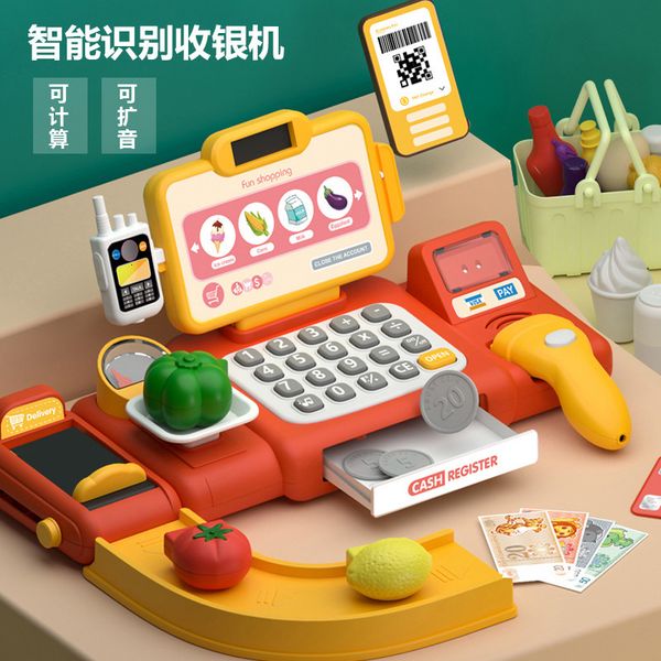 Red Plastic Supermarket Cash Register Toy for Boys over 6 Years Old - Ideal Educational Pretend Play Gift