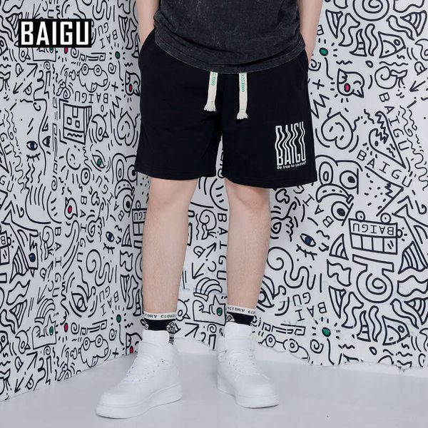 

Printed 2024 Summer 350g Five-point Shorts Street Style Trendy Men's Casual Letter Pants, Black