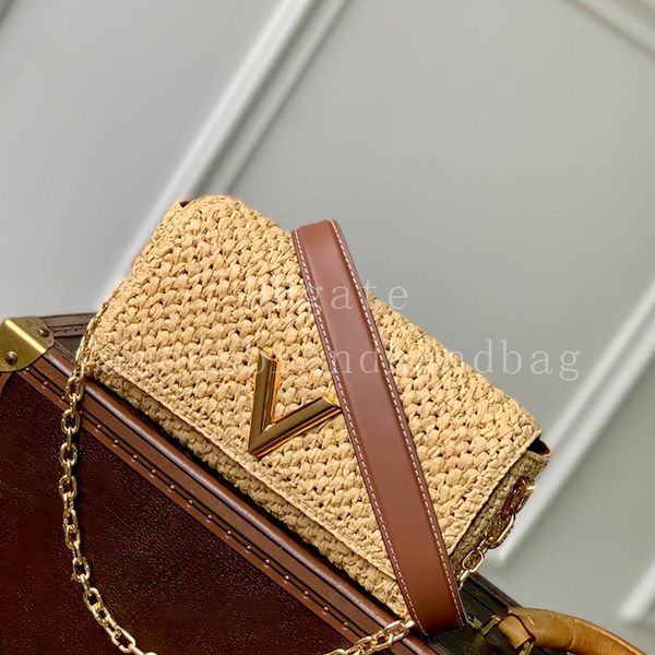 Raffia Designer Handbag 23.5CM Mirror Quality Women Crossbody Bag Luxury Shoulder Bag With Box LT03C1