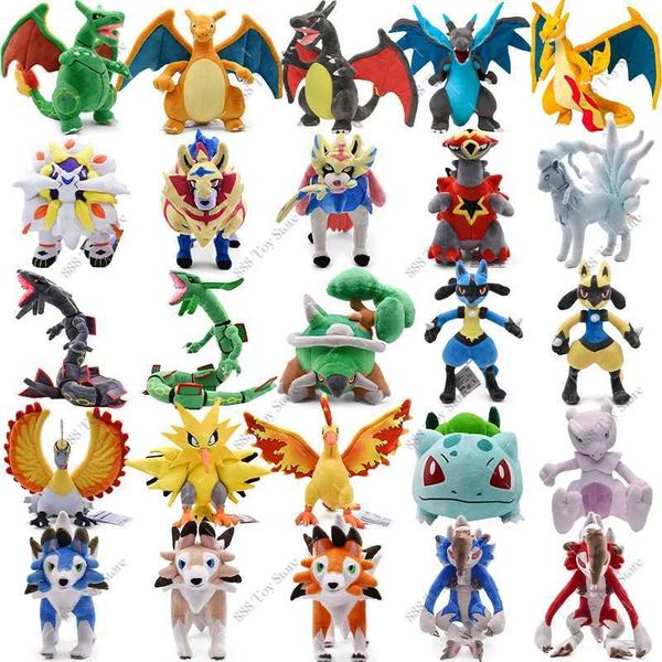 Anime Shiny Charizard Plush Toys Cute Mega Evolution X Charizard Articuno Lucario Stuffed Plush Christmas Gifts S25717