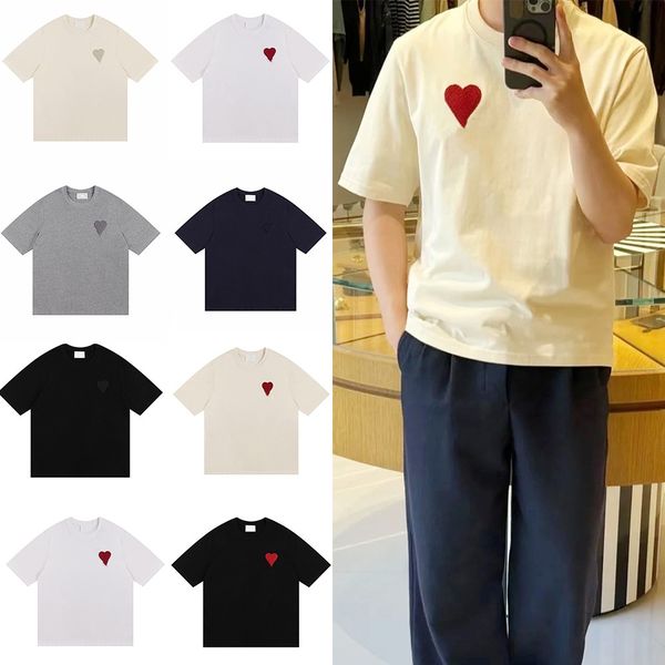 

Men's T-Shirts Designer Valentine's Day limited short sleeved crochet knitted thick thread love T-shirt for men and women, A7