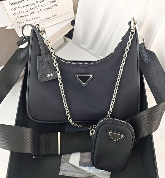 

Top Quality Designer Bag Shoulder Bag Nylon Hobo 05 Handbag Luxury Bag Womens 3-in-1 Multiple Back Method Diagonal Cross Bag, P17