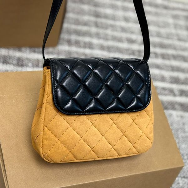 

Deerskin Cosmetic Bag Fashion Ladies Shoulder Two Tone Leather Gold Hardware Adjustable Strap Handbag Crossbody Mobile Phone Bags Wallte 20Cm 641, Purple