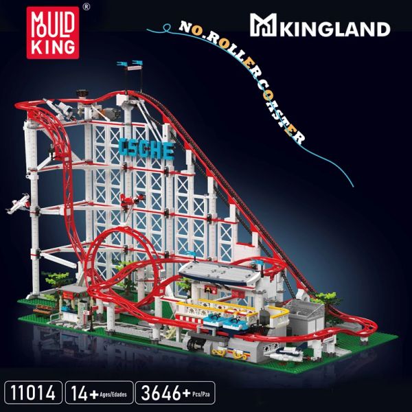 The Motorized Roller Coaster Building Block Mould King 11014 Roller Coaster Model Set Compatible With 10261 Education Assembly Brick Toys for Kid
