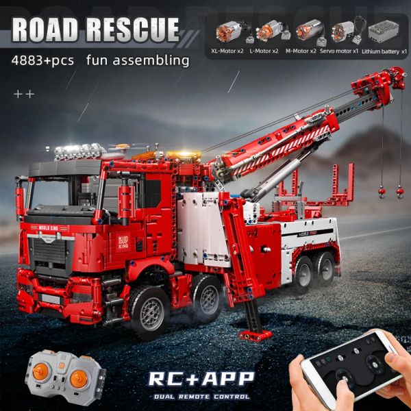 The Fire Rescue Car Building Block Mould King 17027 17028 Motorized Truck Set Assembly Car Education Assembly Brick Toys Kids Christmas Gift