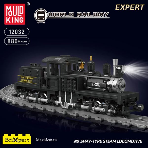 The Shay-type Steam Locomotive Building Blocks Mould King 12032 Remote Control Car Toys Model Assembly Train Brick Toys Kid Christmas Gift