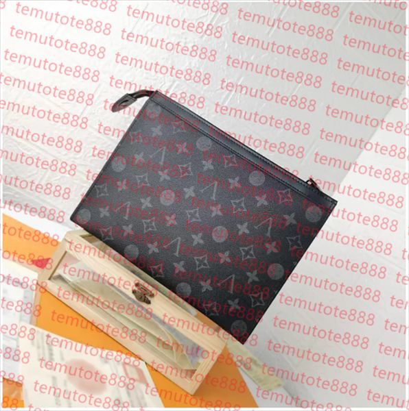 

2025 High Quality New Hand bag Travel Toiletry Pouch Protection Makeup Clutch Leather Waterproof Cosmetic Bags For Women, Brown