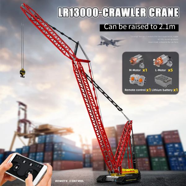 The Crawler Crane Building Blocks MOULD KING 17015 Car Construction Vehicle Toys For Adults MOC Education Assembly Bricks Kids Birthday Gifts
