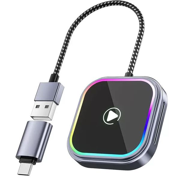 2025 New iPhone Wireless Carplay Adapter Mini Android Auto Adapter Plug & Play Apple Carplay Dongle Wifi Bluetooth Connected