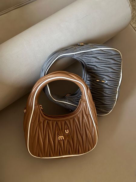 

Designer Bag Pleated Handbag Luxury Leather Crossbody Shoulder Underarm Bag Fashion Chain Purse Wrinkled pattern with Zipper with box, Brown