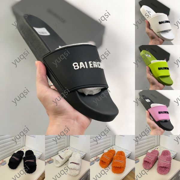 

Fashion slipper sliders Paris slides sandals slippers for men women Hot Designer unisex Pool beach flip flops Size 35-46, &-5