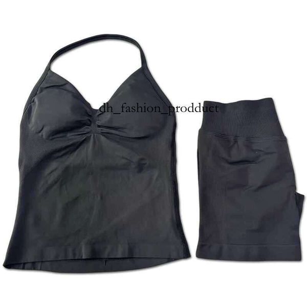 

dfyn shorts womens 2pcs Impact Gym Set Womens Backless Tank Top High Waist Threaded Seamless Shorts Gym Set W250410 188, Deep sea