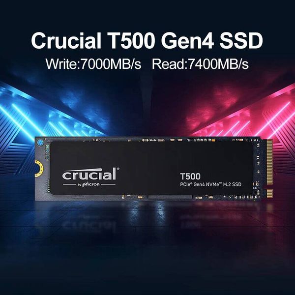 Crucial T500 1TB 2TB Gen4 NVMe M.2 Internal Gaming SSD Up to 7300MB/s Laptop Desktop