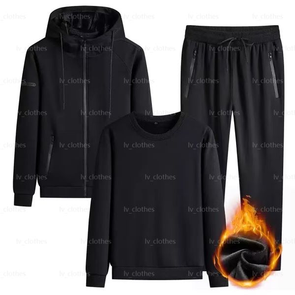 

Men's Sportswear Designer Sportswear Winter Jackets Thickened Three-Piece Suit Jogging Hoodies Casual Trousers Outdoor Men's Sports Jackets varsity jacket men, 5color