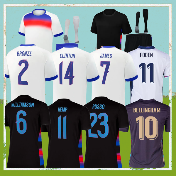 25 England football shirt BELLINGHAM Soccer Jersey RASHFORD KANE SAKA RICE FODEN 2026 National Team Home White Away Kid Women Men Kids Kit 24 25 26 3XL 4XL