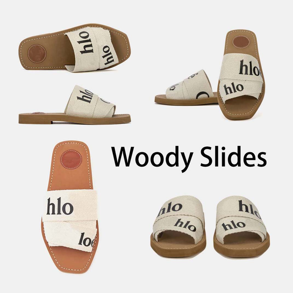 

Luxury Sandals Flat Slides Designer Canvas Sandals Women Letter sandal slipper shoes casual thick bottom summer flat flip flops women, # 2 white