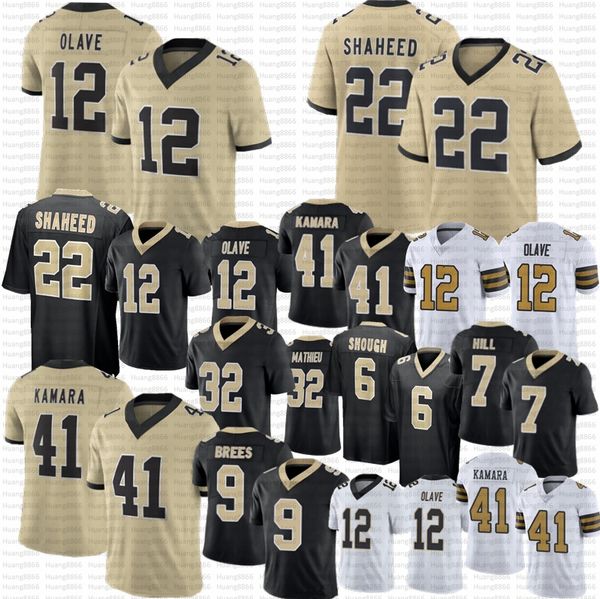 2025 New Tyler Shough McKinstry Football Jerseys Chris Olave Drew Brees Spencer Rattler Tyrann Mathieu Alvin Kamara Thomas Taysom Hill Fuaga Shaheed Gleason